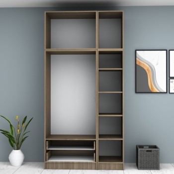 Ντουλάπα τρίφυλλη Art Maison Sten με πατάρι - Wallnut (120x51,8x240εκ.)
