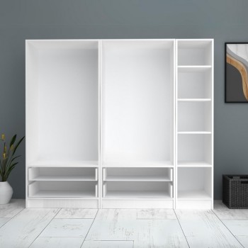 Ντουλάπα πεντάφυλλη με ράφια Art Maison Sten - White (200x51,8x181εκ.)