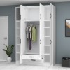Ντουλάπα τετράφυλλη με πατάρι και ράφια Art Maison Sten - White (160x51,8x240εκ.)