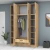 Ντουλάπα τετράφυλλη με πατάρι και ράφια Art Maison Sten - Natural (160x51,8x240εκ.)