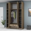 Ντουλάπα τετράφυλλη με πατάρι και ράφια Art Maison Sten - Wallnut (160x51,8x240εκ.)