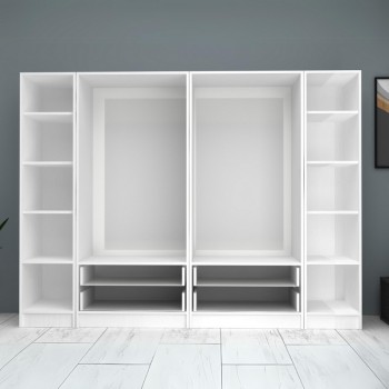 Ντουλάπα ρούχων Art Maison Azurill εξάφυλλη χρώμα λευκό 240x51,8x181εκ.