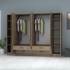 Ντουλάπα ρούχων Art Maison Azurill εξάφυλλη χρώμα καρυδί 240x51,8x181εκ.