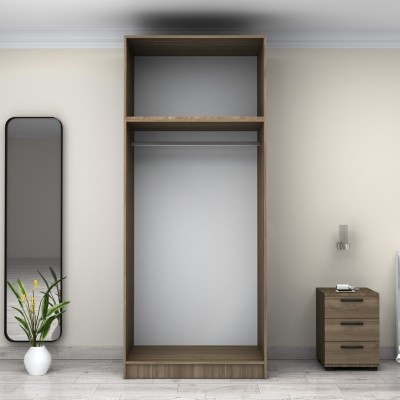 Ντουλάπα ρούχων Art Maison Finamore δίφυλλη με πατάρι χρώμα καρυδί 100x60x240εκ.