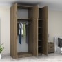 Ντουλάπα ρούχων Art Maison  τρίφυλλη με πατάρι χρώμα καρυδί 150x60x240εκ.