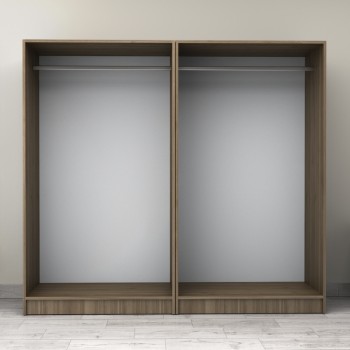 Ντουλάπα ρούχων Art Maison Flapper τετράφυλλη χρώμα καρυδί 200x60x181εκ.