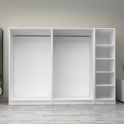 Ντουλάπα ρούχων Art Maison Furika πεντάφυλλη χρώμα λευκό 250x60x181εκ.