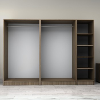 Ντουλάπα ρούχων Art Maison Furika πεντάφυλλη χρώμα καρυδί 250x60x181εκ.