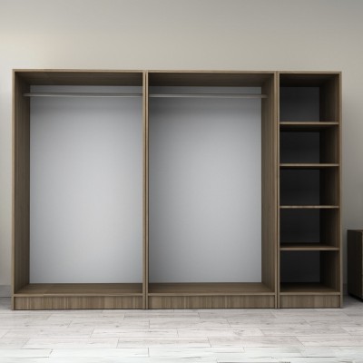 Ντουλάπα ρούχων Art Maison Furika πεντάφυλλη χρώμα καρυδί 250x60x181εκ.