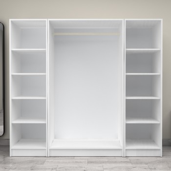 Ντουλάπα ρούχων Art Maison Furrari τετράφυλλη χρώμα λευκό 200x60x181εκ.