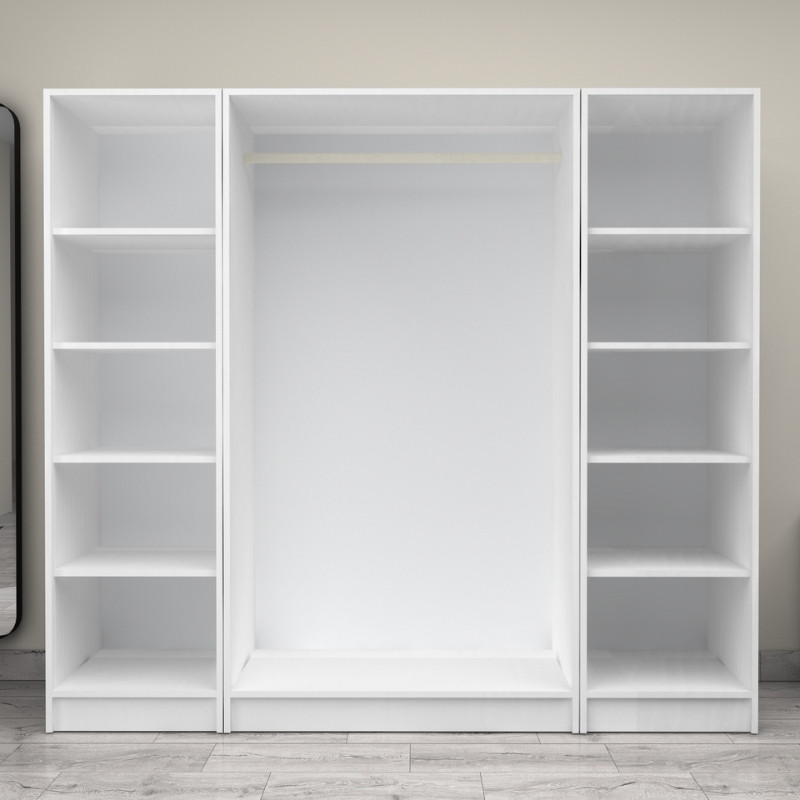 Ντουλάπα ρούχων Art Maison Furrari τετράφυλλη χρώμα λευκό 200x60x181εκ.