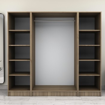 Ντουλάπα ρούχων Art Maison Furrari τετράφυλλη χρώμα καρυδί 200x60x181εκ.