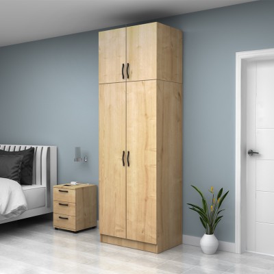 Ντουλάπα ρούχων Art Maison Eiri δίφυλλη με πατάρι χρώμα φυσικό οξιάς 80x51,8x240εκ.