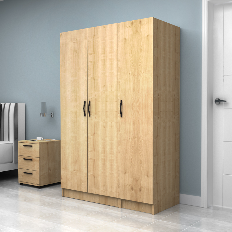 Ντουλάπα ρούχων Art Maison Epoida τρίφυλλη χρώμα φυσικό οξιάς 120x51,8x181εκ.