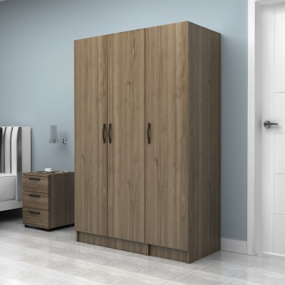 Ντουλάπα ρούχων Art Maison Emet τρίφυλλη χρώμα καρυδί 120x51,8x181εκ.