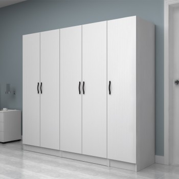 Ντουλάπα ρούχων Art Maison Bree πεντάφυλλη χρώμα λευκό 200x51,8x181εκ.