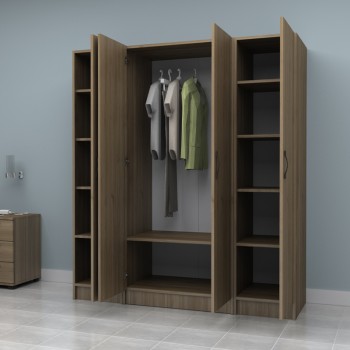 Ντουλάπα ρούχων Art Maison Elbow τετράφυλλη χρώμα καρυδί 160x51,8x181εκ.