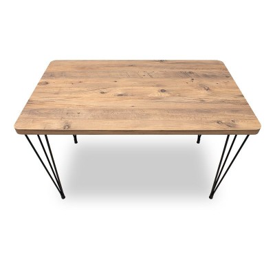 Σετ τραπεζαρία 5τμχ Art Maison Kong Mdf - ύφασμα χρώμα ακακίας - μουσταρδί 120x70x75εκ.