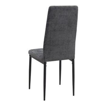 Σετ τραπεζαρία 5τμχ Art Maison Cocox Mdf - ύφασμα χρώμα μαύρο εφέ μαρμάρου - γκρι 120x70x75εκ.