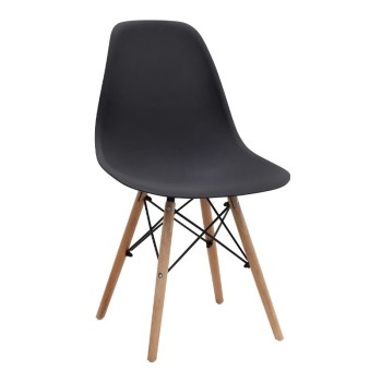 Σετ τραπεζαρία 5τμχ Art Maison Brogy χρώμα φυσικό οξιάς - μαύρο Ø100x78εκ.