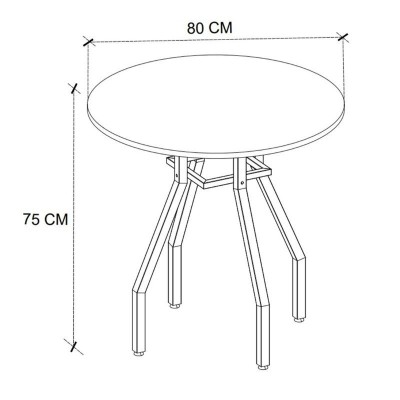 Σετ τραπεζαρία 5τμχ Art Maison Zuccotto χρώμα pine oak - ανοιχτό μπεζ Ø80x75εκ.
