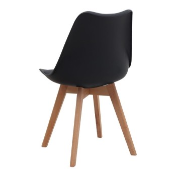 Σετ τραπεζαρία Art Maison Jerry χρώμα ivory/sepet oak - μαύρο/φυσικό πόδι Ø90x77,7εκ.