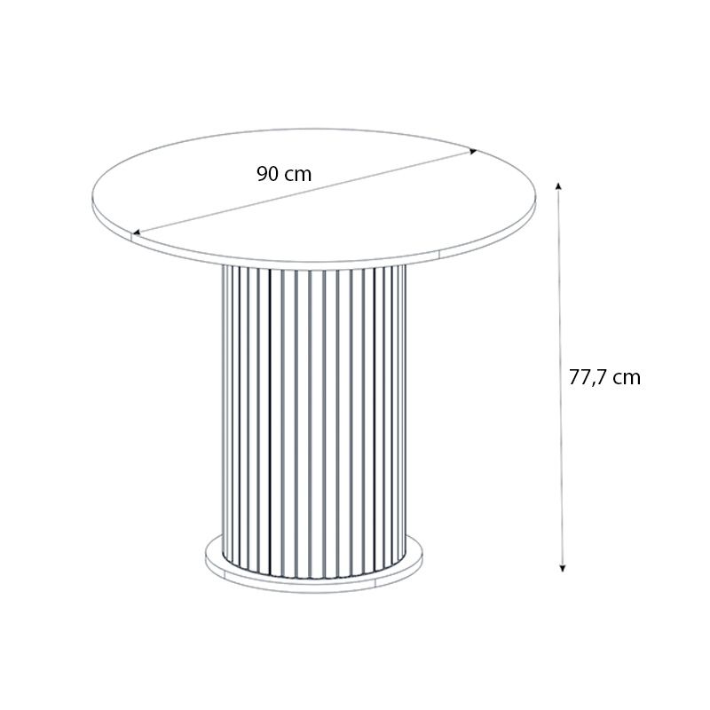 Σετ τραπεζαρία 5τμχ Art Maison Jarul χρώμα μαύρο/sepet oak - λευκό Ø90x77,7εκ.