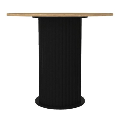 Σετ τραπεζαρία 5τμχ Art Maison Islewan χρώμα μαύρο/sepet oak - ανθρακί Ø90x77,7εκ.