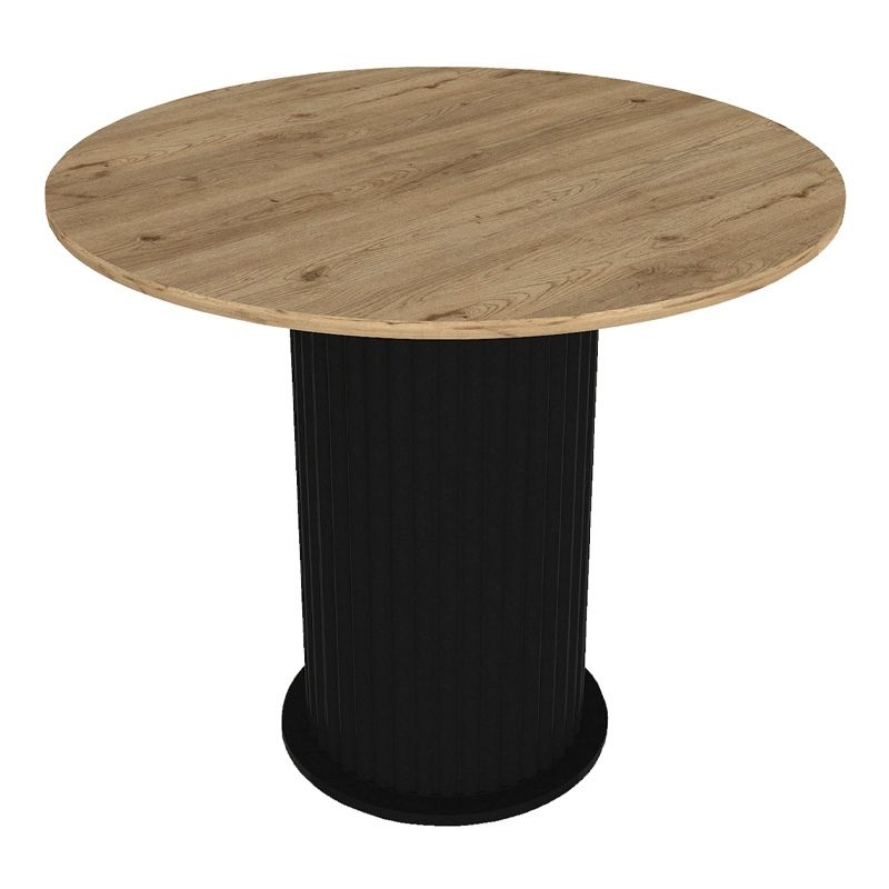 Σετ τραπεζαρία 5τμχ Art Maison Islewan χρώμα μαύρο/sepet oak - γκρι Ø90x77,7εκ.