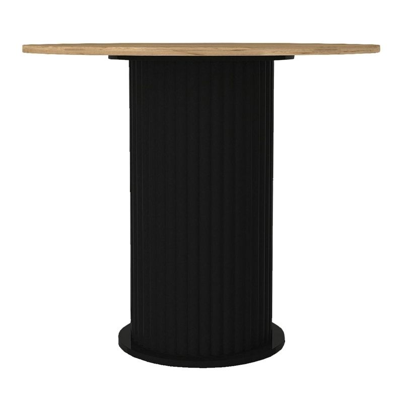 Σετ τραπεζαρία 5τμχ Art Maison Islewan χρώμα μαύρο/sepet oak - γκρι Ø90x77,7εκ.