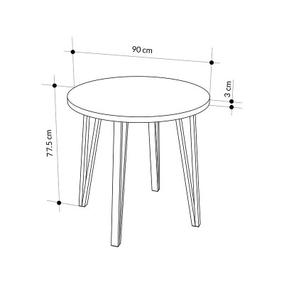 Σετ τραπεζαρία 5τμχ Art Maison Kimel χρώμα sepet oak - μόκα Ø90x77,5εκ.