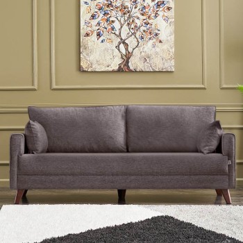Καναπές Art Maison Regina τριθέσιος υφασμάτινος χρώμα καφέ 208x81x85εκ.