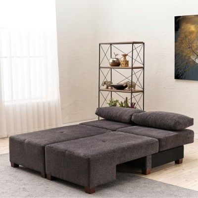 Καναπές - κρεβάτι πολυμορφικός Art Maison Copper τριθέσιος υφασμάτινος χρώμα ανθρακί 233x93x83εκ.