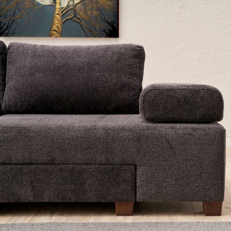 Καναπές - κρεβάτι πολυμορφικός Art Maison Copper τριθέσιος υφασμάτινος χρώμα ανθρακί 233x93x83εκ.