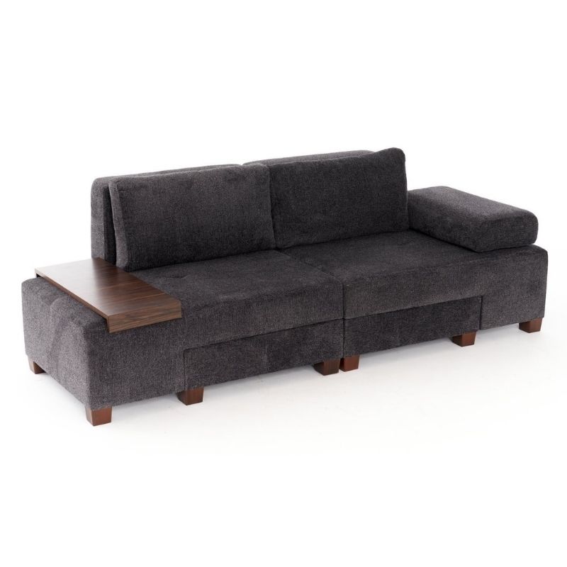 Καναπές - κρεβάτι πολυμορφικός Art Maison Copper τριθέσιος υφασμάτινος χρώμα ανθρακί 233x93x83εκ.