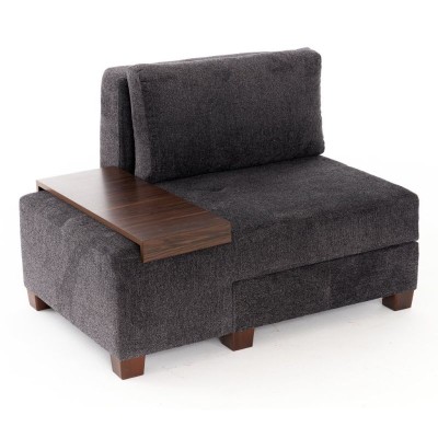 Πολυθρόνα - κρεβάτι Art Maison Raikou υφασμάτινη χρώμα ανθρακί 116x93x83εκ.