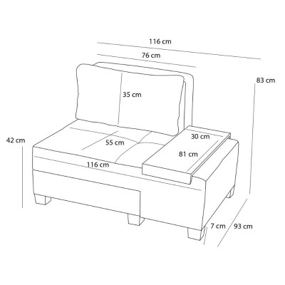 Πολυθρόνα - κρεβάτι Art Maison Raikou υφασμάτινη χρώμα ανθρακί 116x93x83εκ.