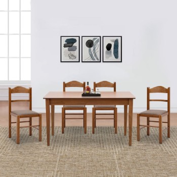 Σετ τραπεζαρίας 5 Τεμαχίων Art Maison Κέρτης - Walnut (140/180x78x77εκ.)