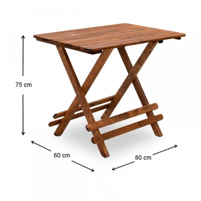 Σετ τραπεζαρία κήπου Art Maison Ναυάγια - Ecru Walnut (80x60εκ.)