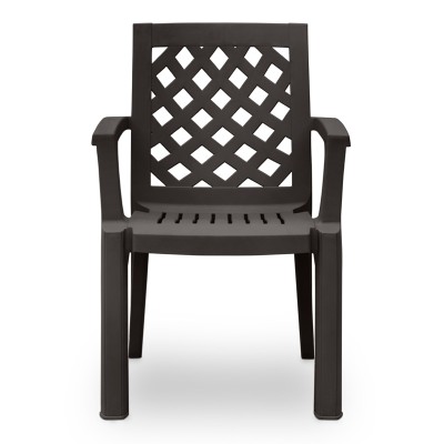 Σετ τραπεζαρία κήπου Art Maison Piglet 5τμχ πολυπροπυλενίου τραπέζι 120x70 - πολυθρόνα χρώμα καφέ