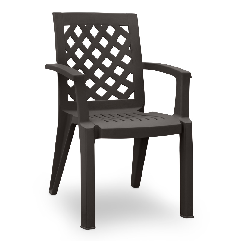 Σετ τραπεζαρία κήπου Art Maison Piglet 5τμχ πολυπροπυλενίου τραπέζι 140x70 - πολυθρόνα χρώμα καφέ