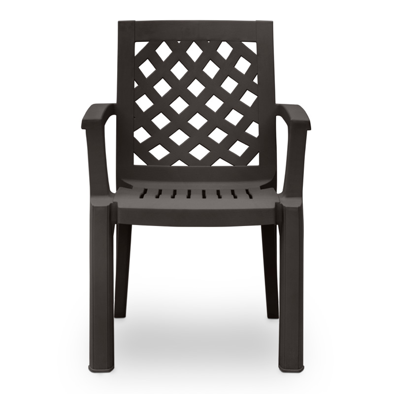 Σετ τραπεζαρία κήπου Art Maison Piglet 5τμχ πολυπροπυλενίου τραπέζι 140x70 - πολυθρόνα χρώμα καφέ