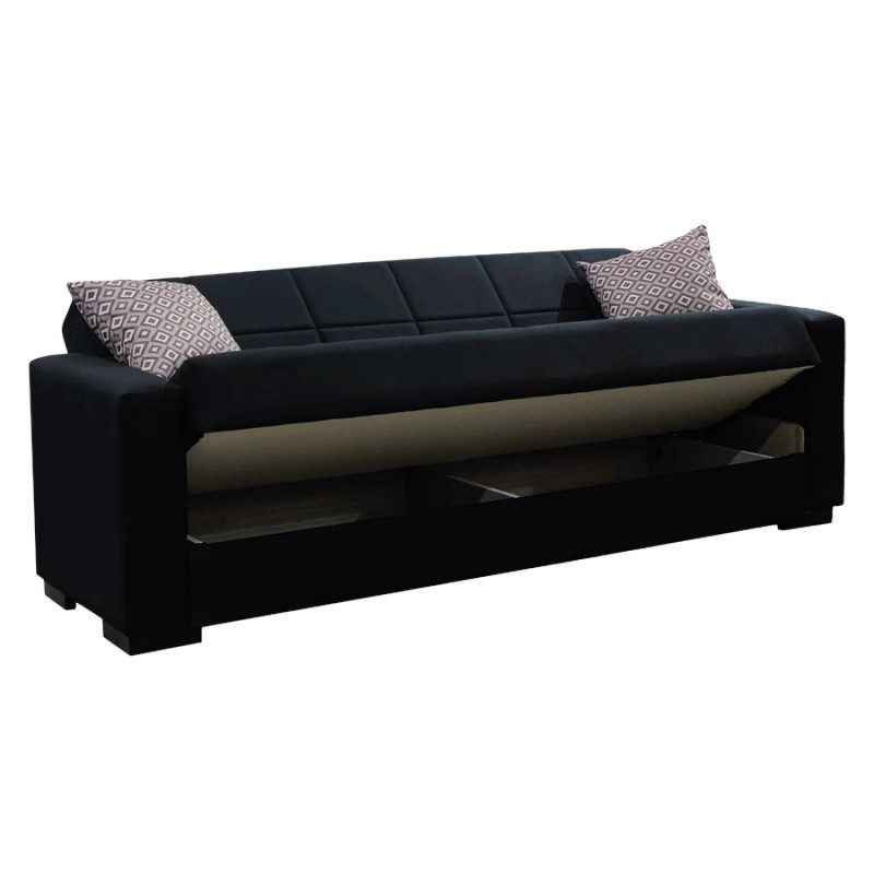 Καναπές κρεβάτι Τριθέσιος Art Maison Βένετο - Black (212x77x80εκ)