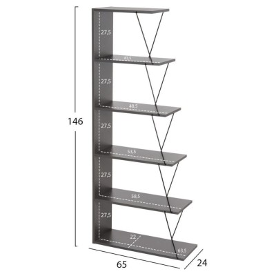 Βιβλιοθήκη Art Maison SanFrancisco - Gray Black Βιβλιοθήκη Art Maison SanFrancisco - Gray Black