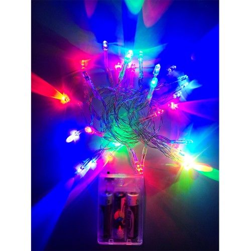Χριστουγεννιάτικα φωτάκια μπαταρίας led 30L πολύχρωμα με flash