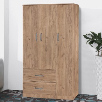 Ντουλάπα ρούχων τρίφυλλη με 2 συρτάρια Art Maison Tokyo - Natural (90x42x180εκ.) Ντουλάπα ρούχων τρίφυλλη με 2 συρτάρια Art Maison Tokyo - Natural (90x42x180εκ.)