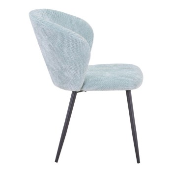 Καρέκλα Art Maison Wattrel σιέλ ύφασμα-πόδι μαύρο μέταλλο 57x62x80εκ