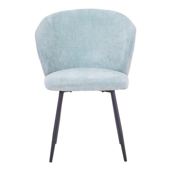 Καρέκλα Art Maison Wattrel σιέλ ύφασμα-πόδι μαύρο μέταλλο 57x62x80εκ