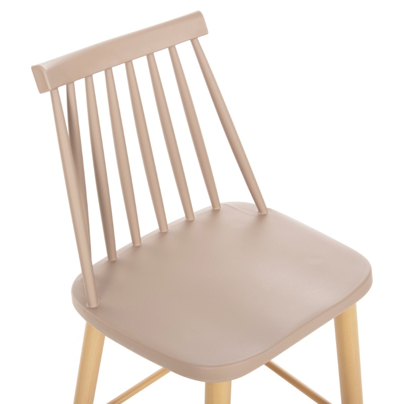 ΣΚΑΜΠΟ ΜΠΑΡ ΜΕΣ.ΥΨΟΥΣ ART MAISON EVANSTON ΚΑΠΟΥΤΣΙΝΟ PP & ΠΟΔΙΑ ΟΨΗ ΞΥΛΟΥ 45,5x46x97Υεκ