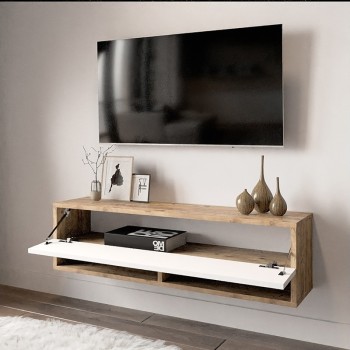 Έπιπλο τηλεόρασης επιτοίχιο Art Maison Audino λευκό-oak 100x31.5x29.5εκ Έπιπλο τηλεόρασης επιτοίχιο Art Maison Audino λευκό-oak 100x31.5x29.5εκ